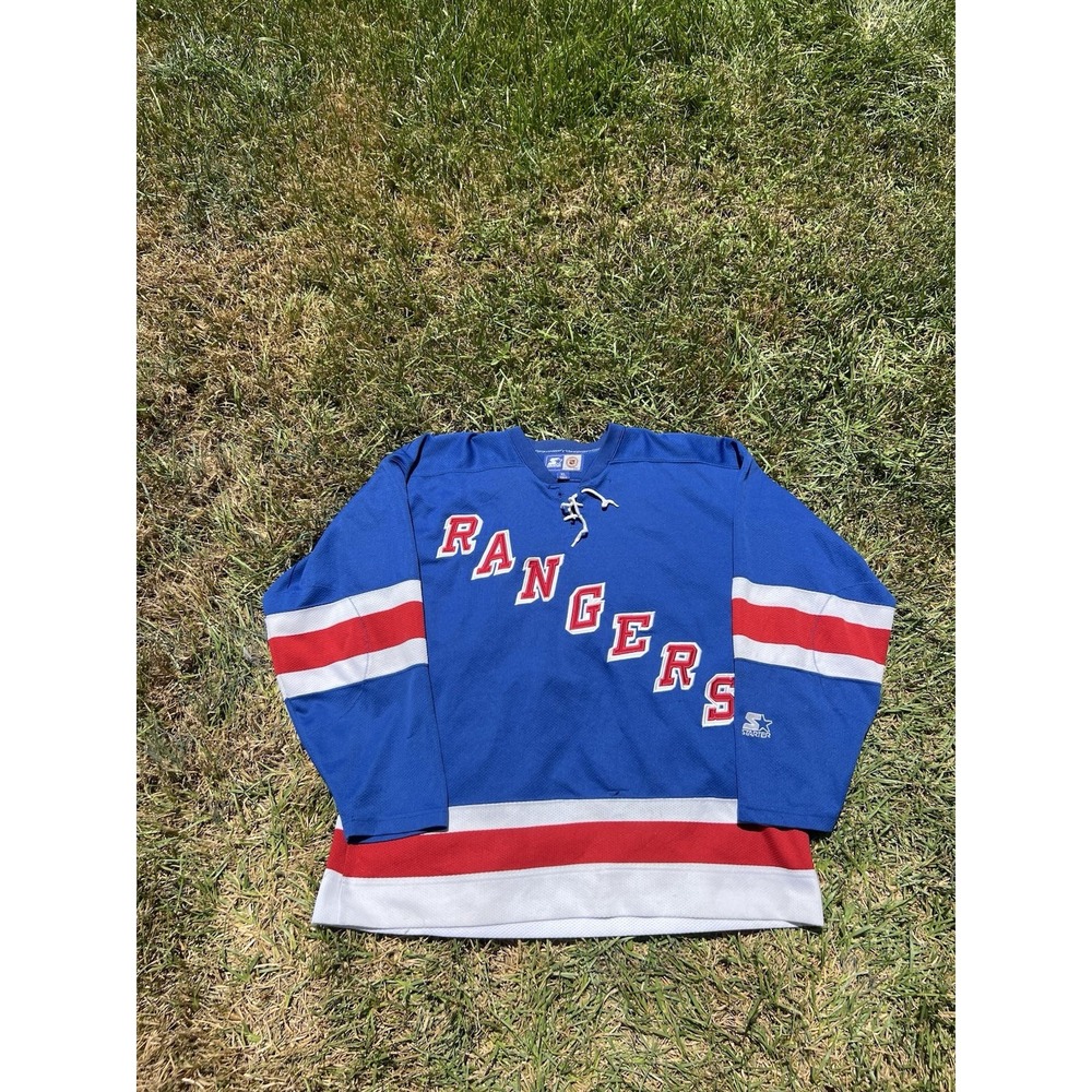 VTG NEW YORK RANGERS STARTER HOCKEY JERSEY MEN'S XL BLUE STITCHED NHL